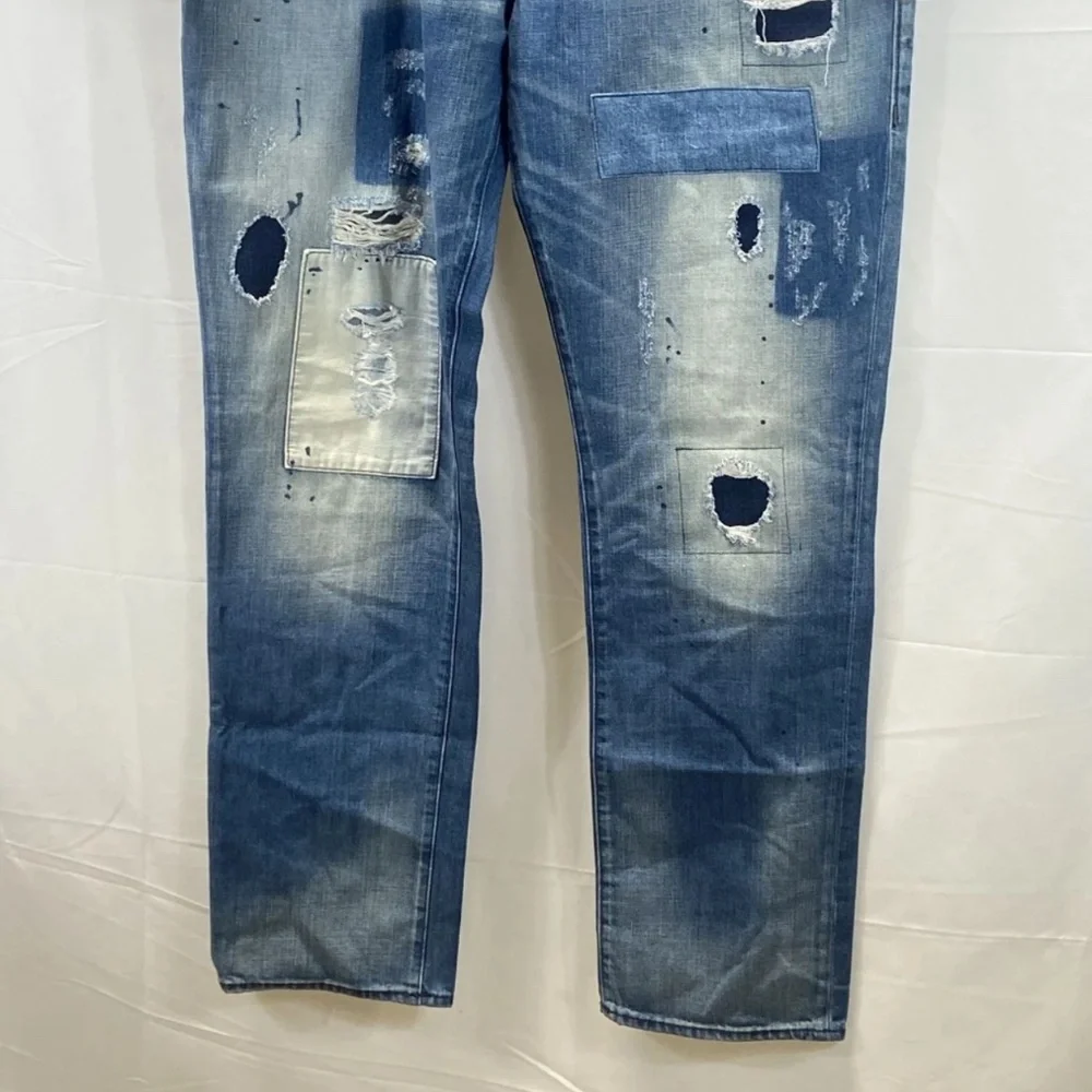 True Religion Distressed Patchwork Jeans